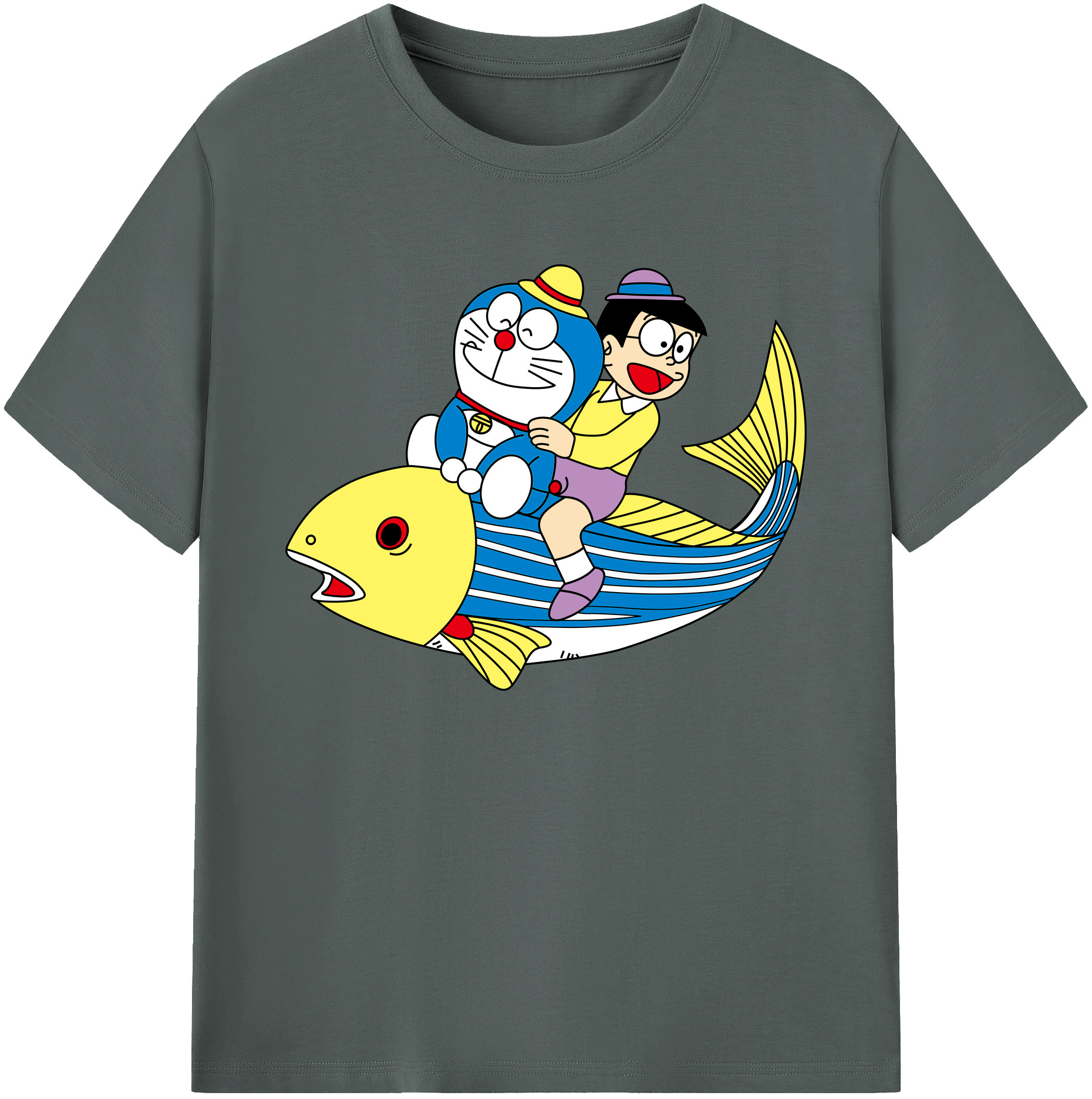 （画像用） ドラえもん 野比 のび太 Doraemon Nobita Nobi 綿100％ メンズ半袖Tシャツ｜肌触りやわらか＆通気性